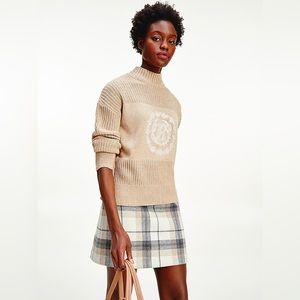 TOMMY HILFIGER MIX KNIT MONOGRAM SWEATER - Size M